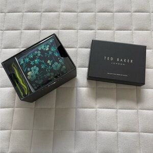 Ted Baker Blue and Green Floral Tie Pocket Square Cravate Set
